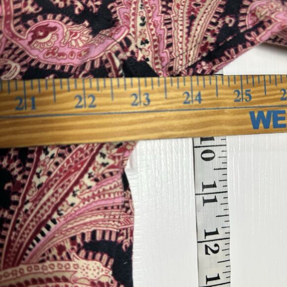 Chaps Womens Top Size XXL Long Sleeve Paisley No Iron Button Front Flip Cuff - Picture 9 of 9